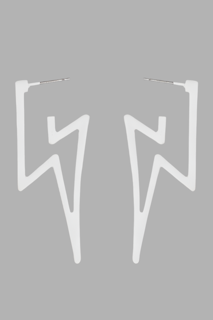 White Bolt Earrings
