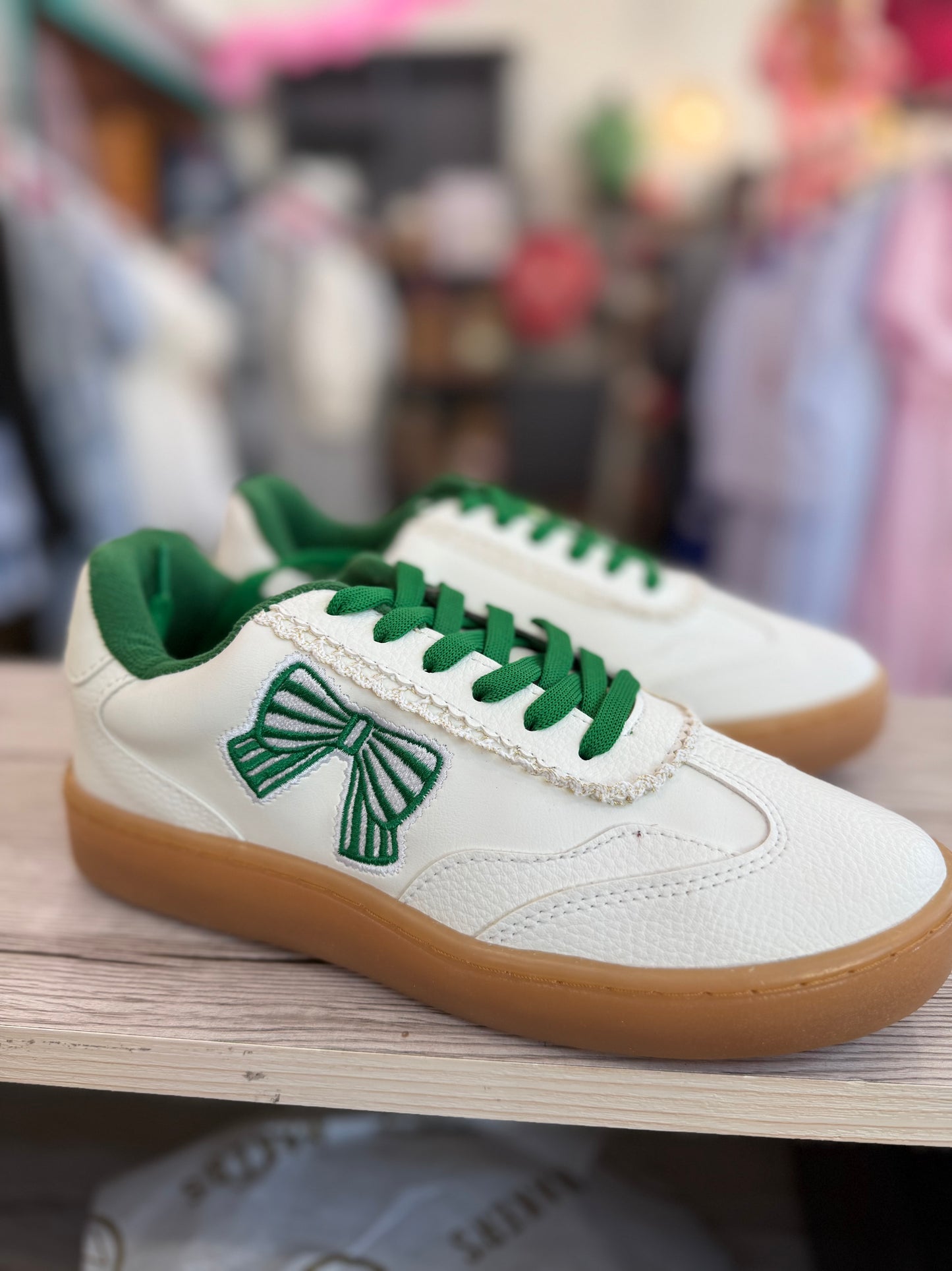 green white game day bow detail sneaker