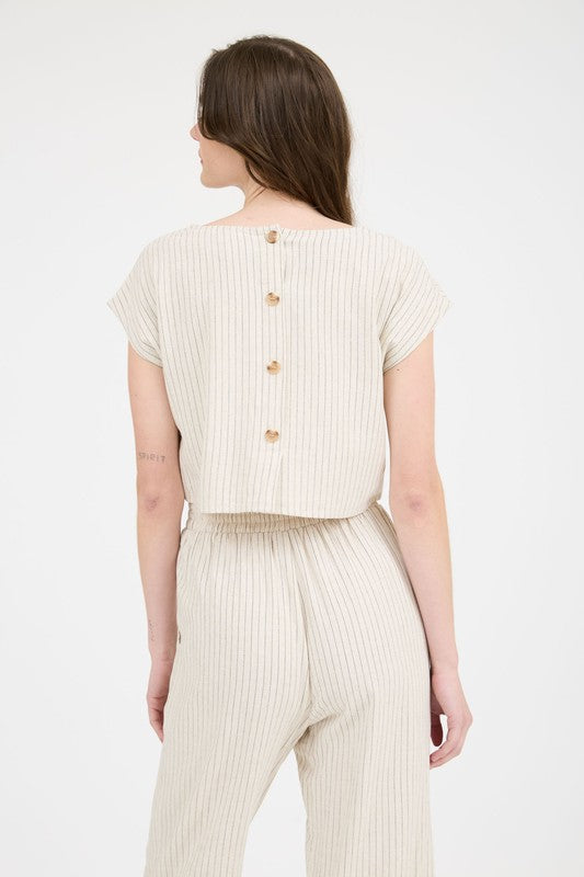 Pinstripe Linen Top