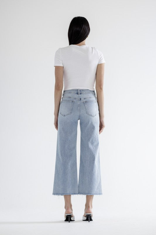 Mica Denim-Pearl Embellished Crop Jeans