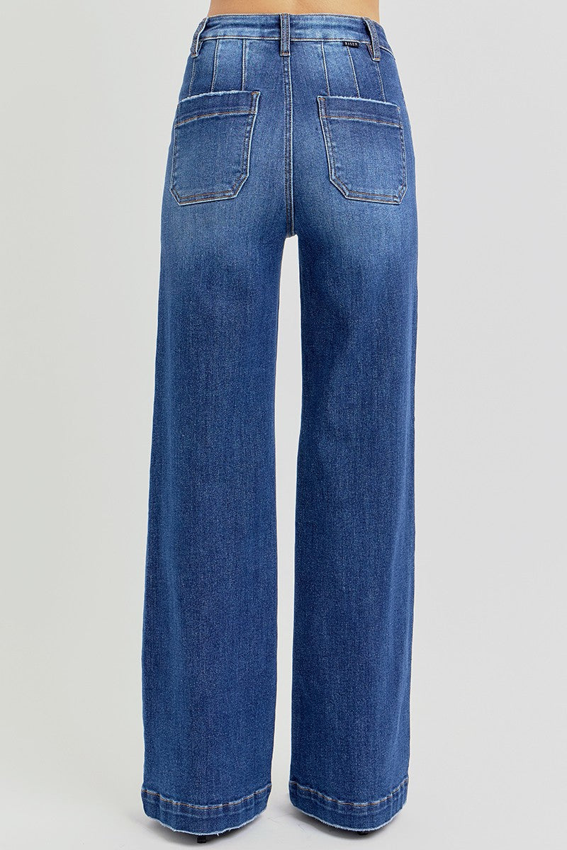Risen-Slant Pocket Jeans