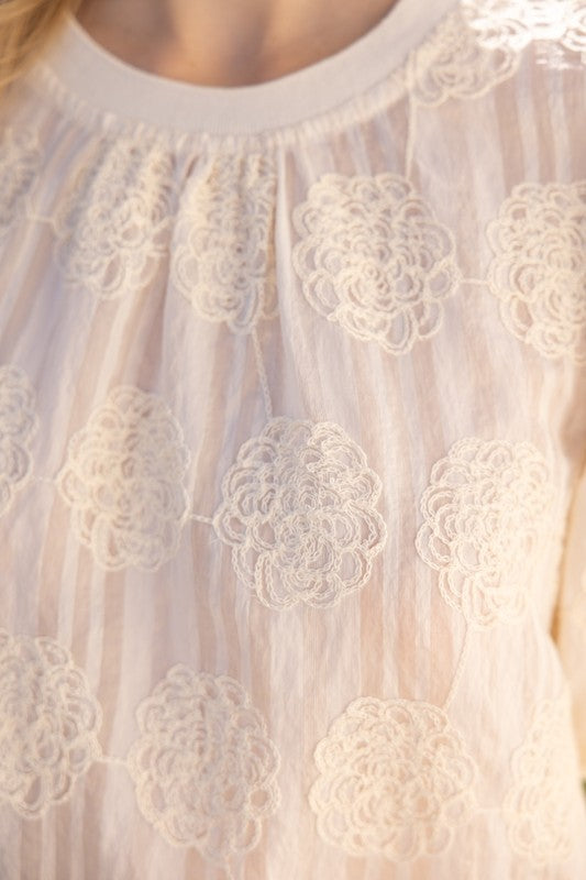 Cream Embroidered Blouse