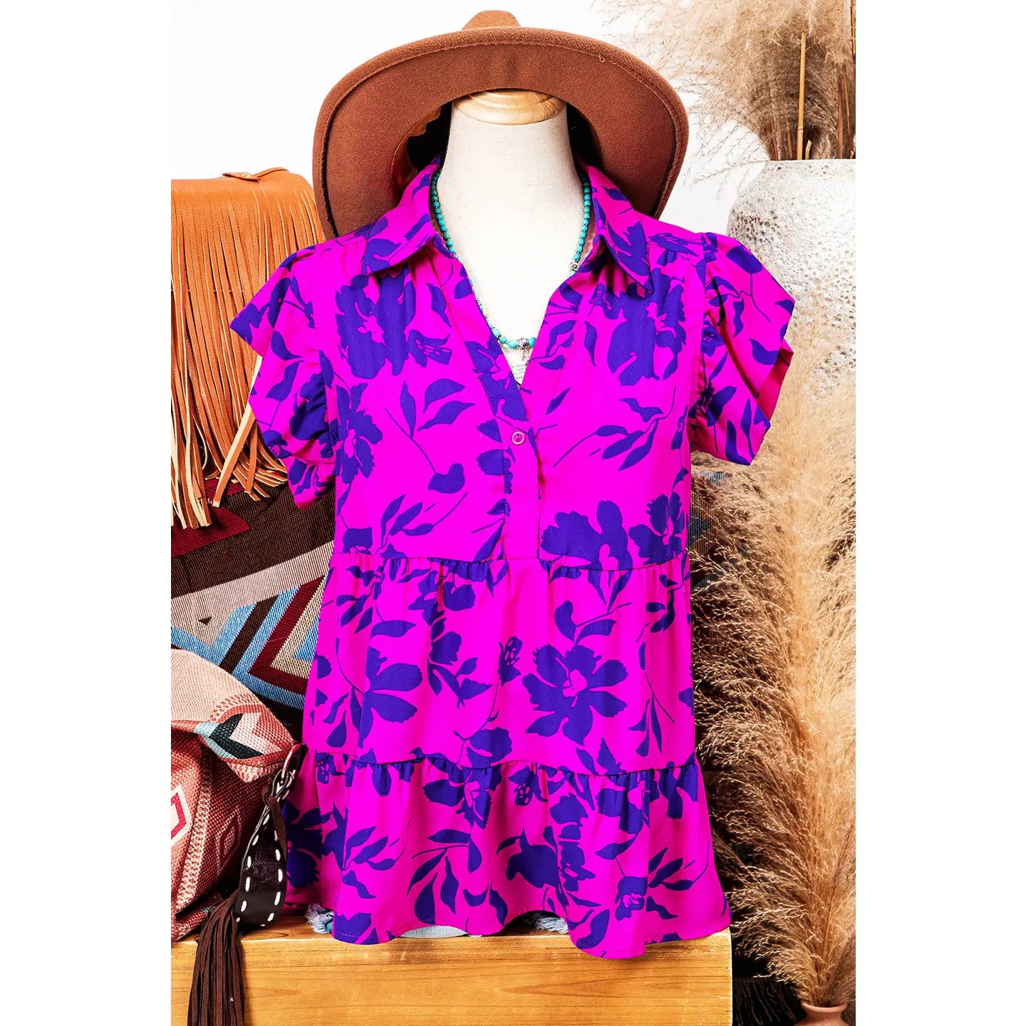 Floral Collar Blouse