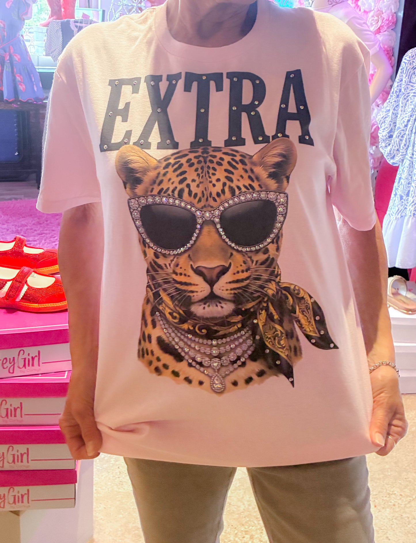 Extra Glam Leopard Graphic Tee
