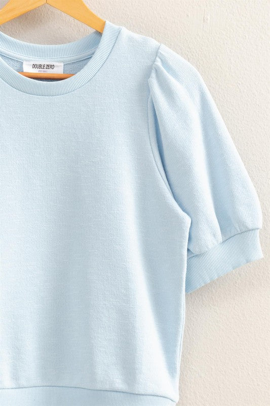 Puff Sleeve Round Neck Top