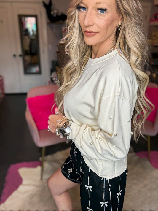 Cream Embellished Top