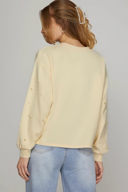 Cream Embellished Top