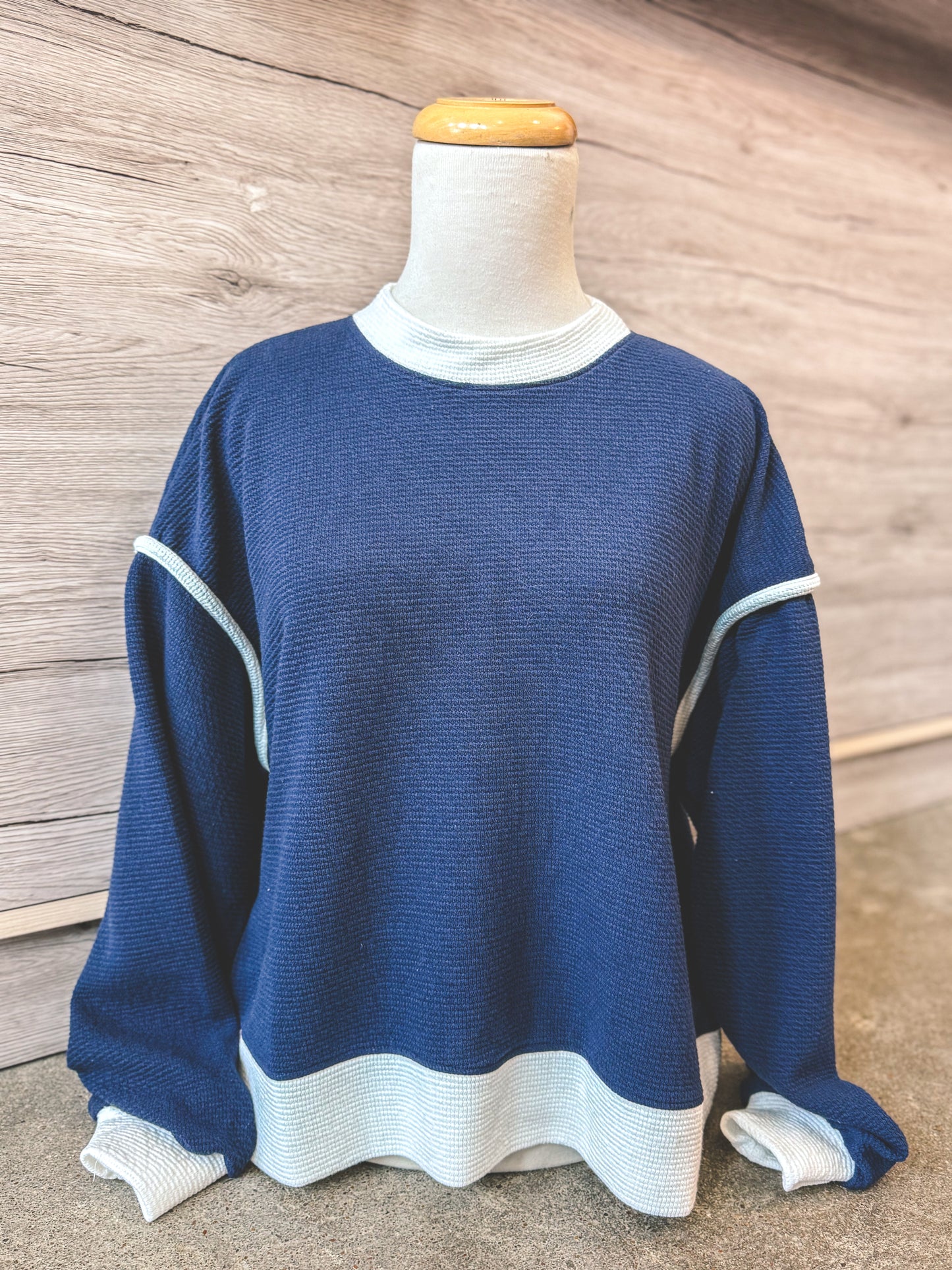 Cloudy Knit Pullover Navy