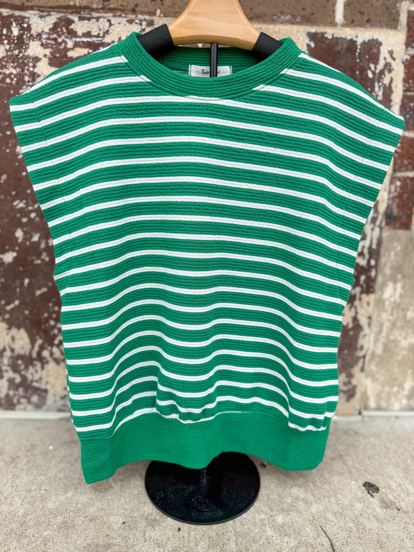 Green Stripe Knit Top