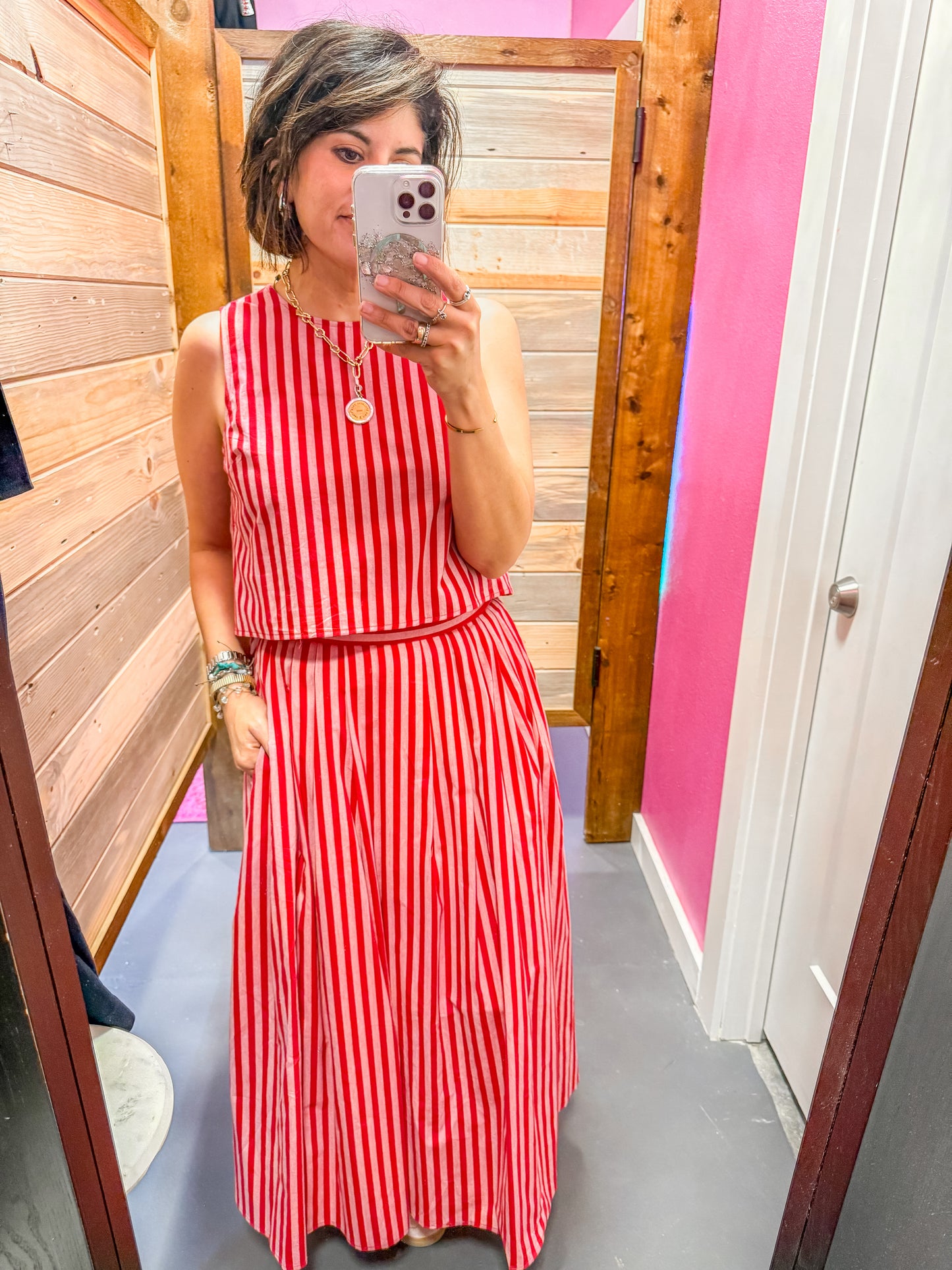 Red Stripe Blouse