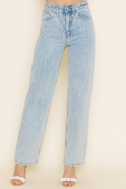 Glam Rhinestone Jeans - Twisted Sisters Shoetique