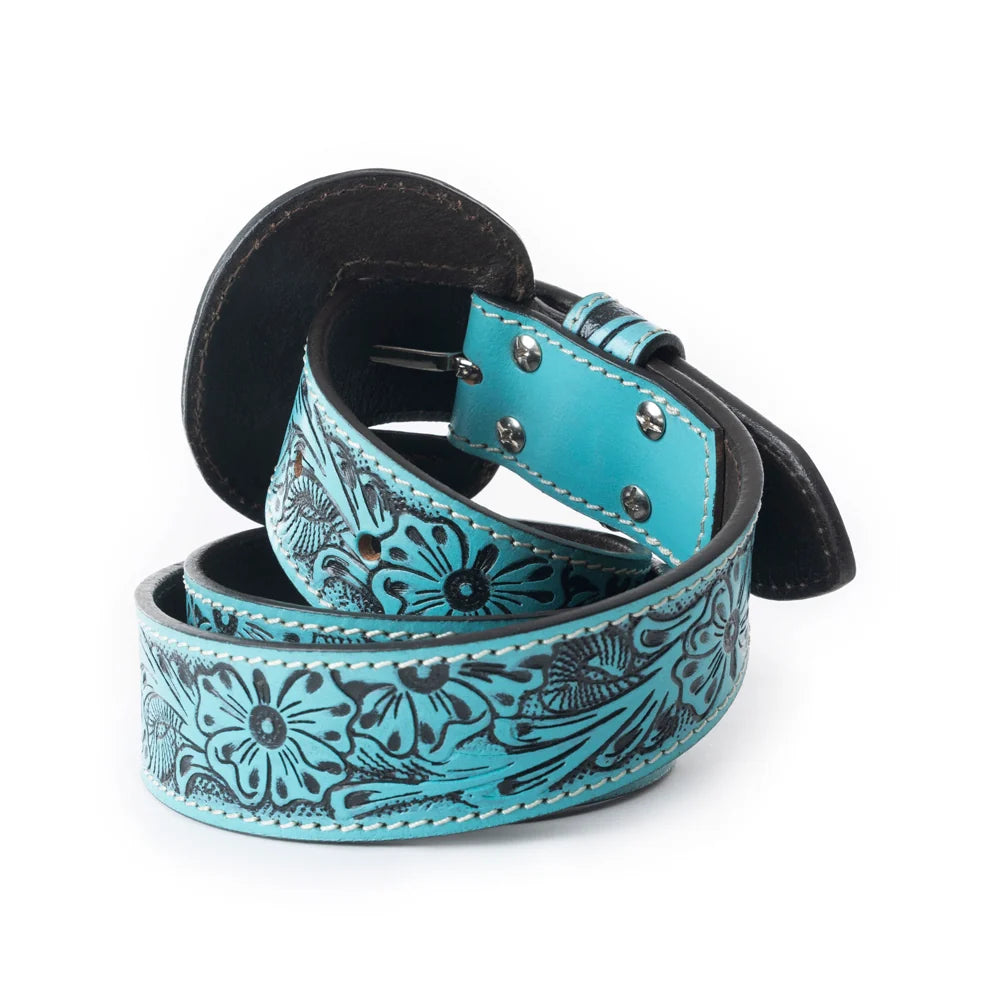 TALON High Azure Tooled Leather Belt