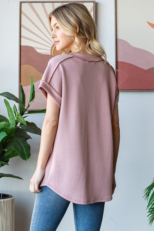 VNeck Scuba Knit Top