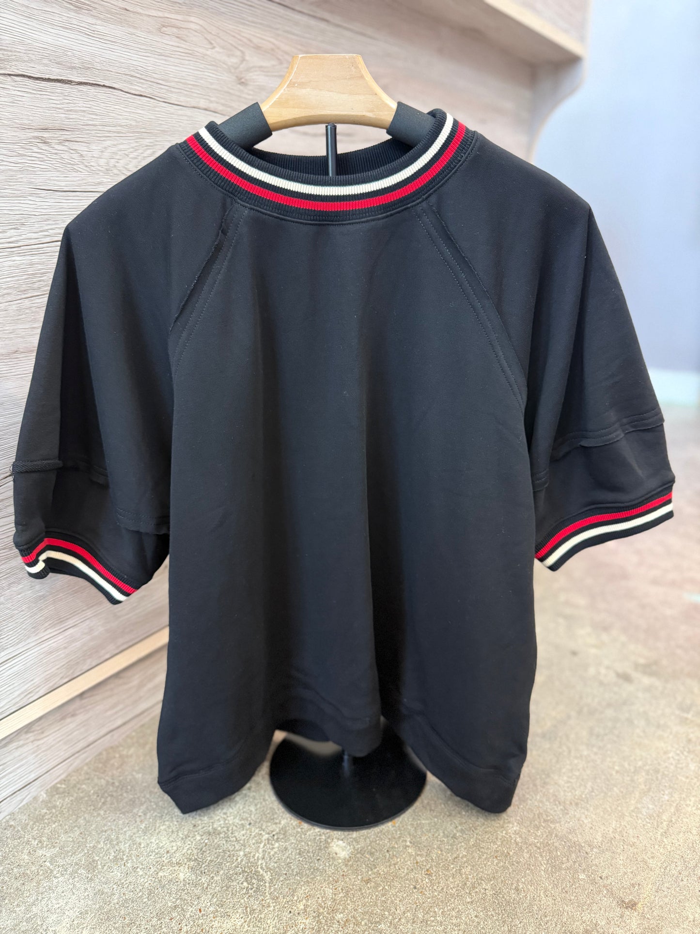 Black Ringer Top