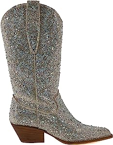 Silver Rhinestone Western Boots