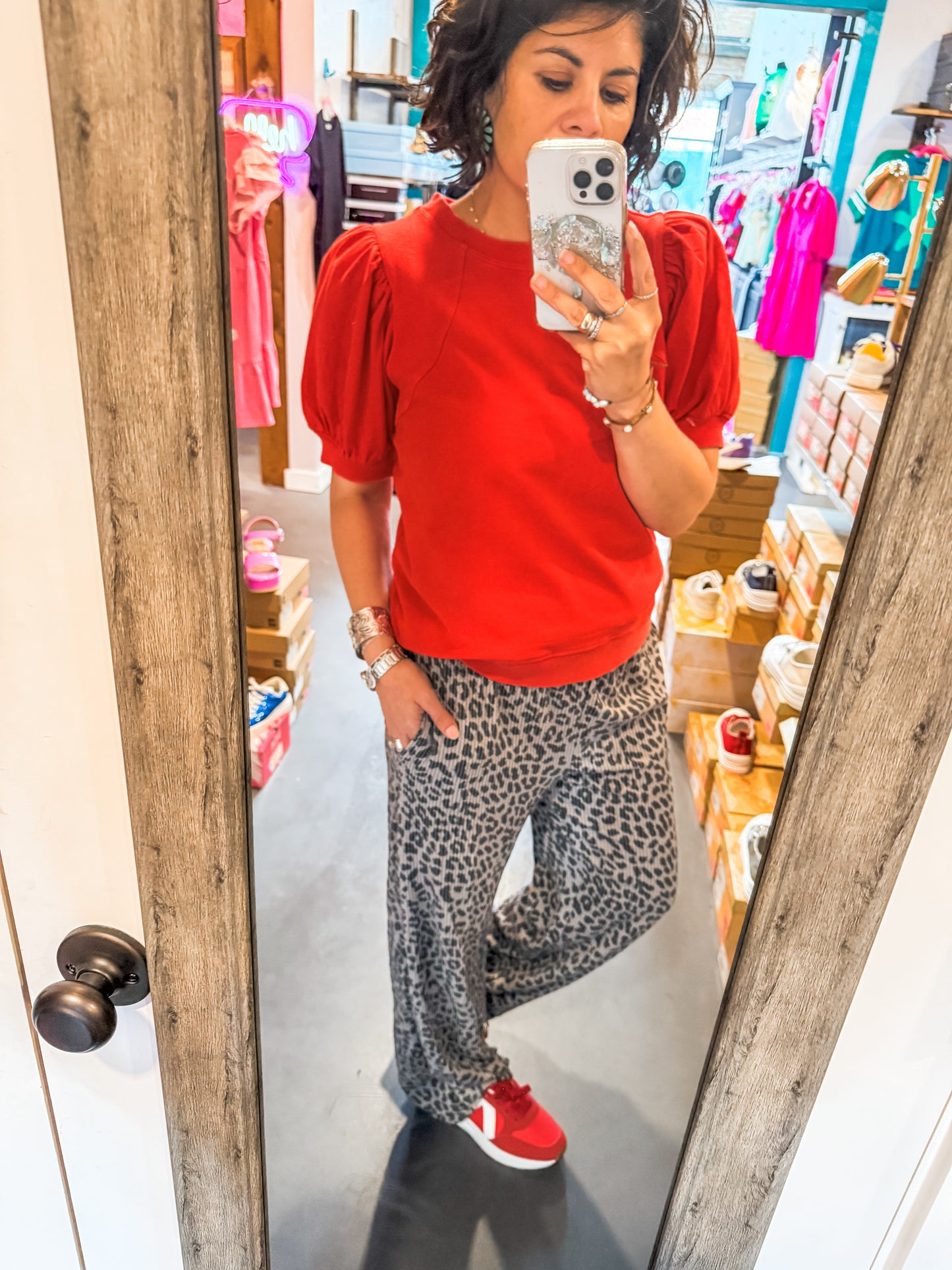Leopard Print Elastic Pants