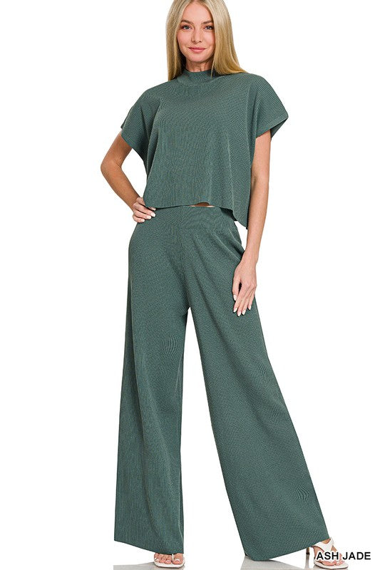 Ribbed Pant Set