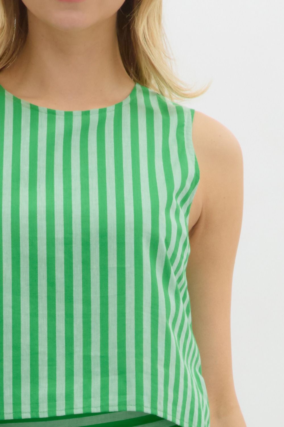 Green Button Up Back Top