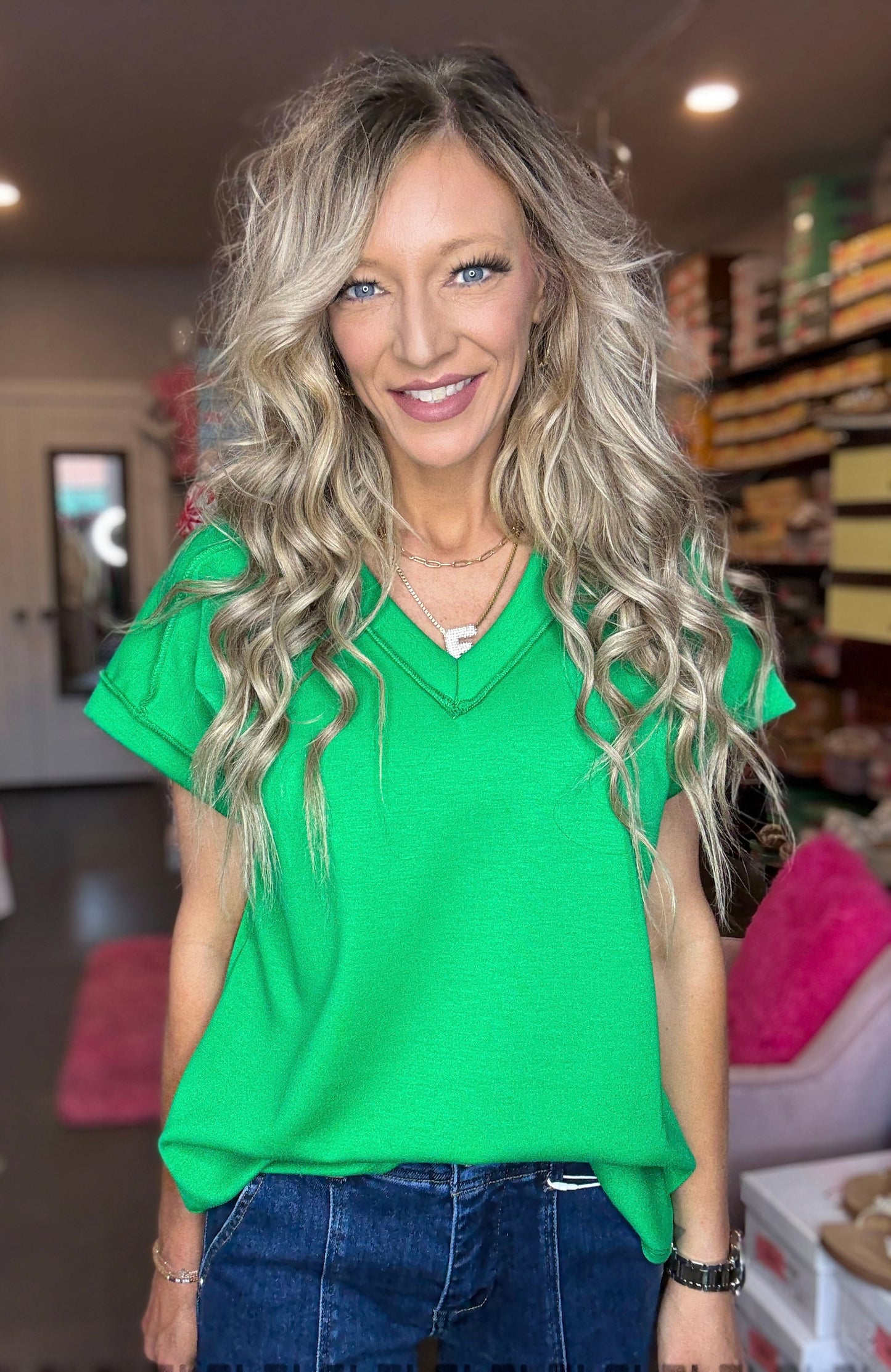 VNeck Scuba Knit Top