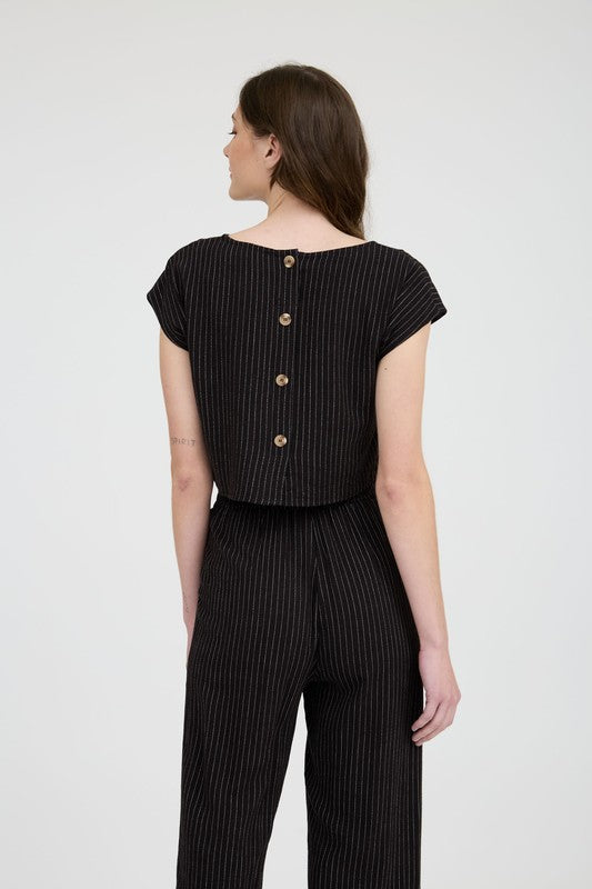 Pinstripe Linen Top