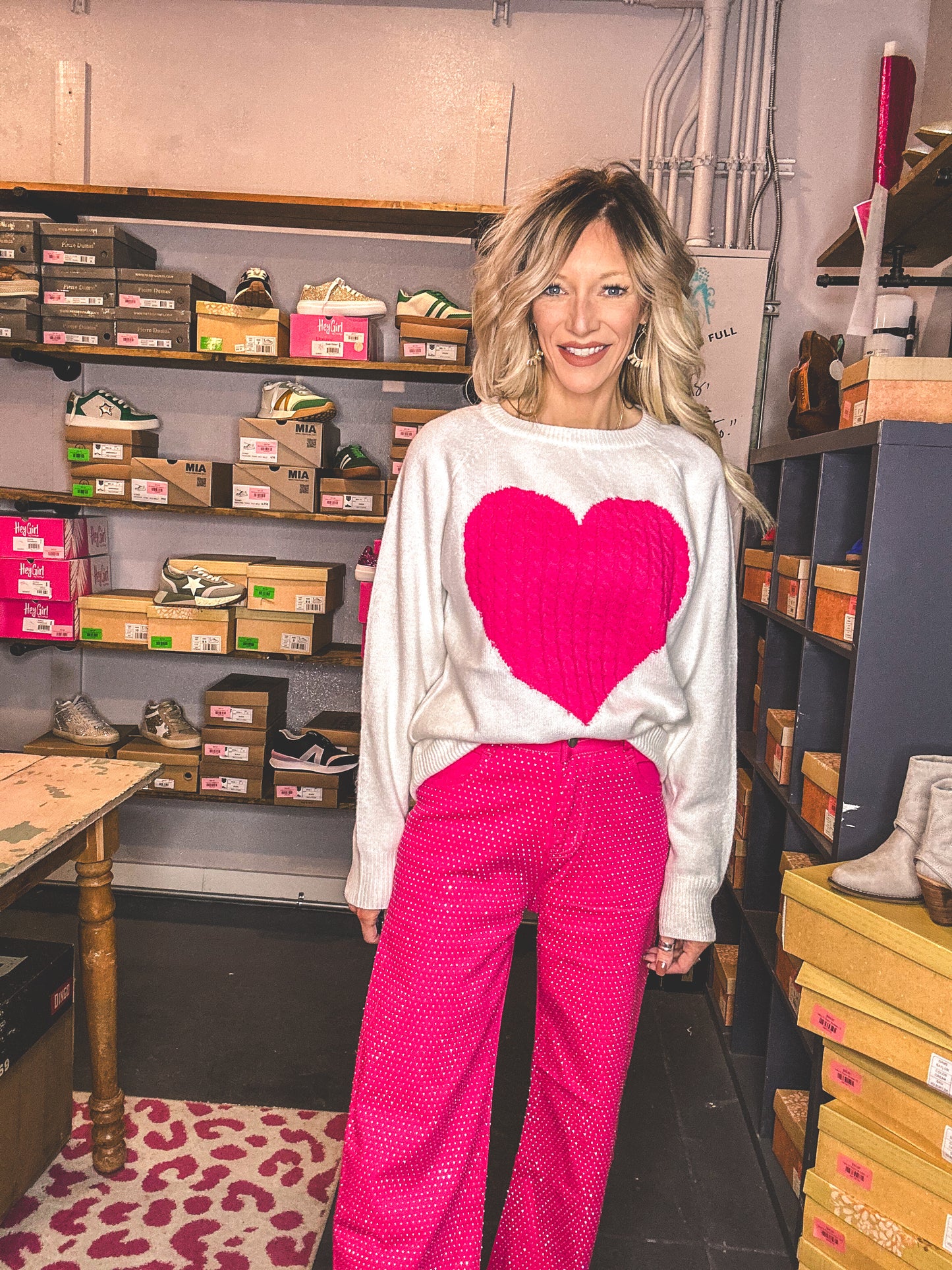 Hot Pink Rhinestone Jeans