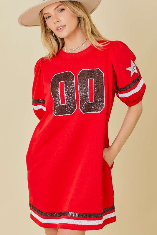 red light weight sweatshirt sequin game day