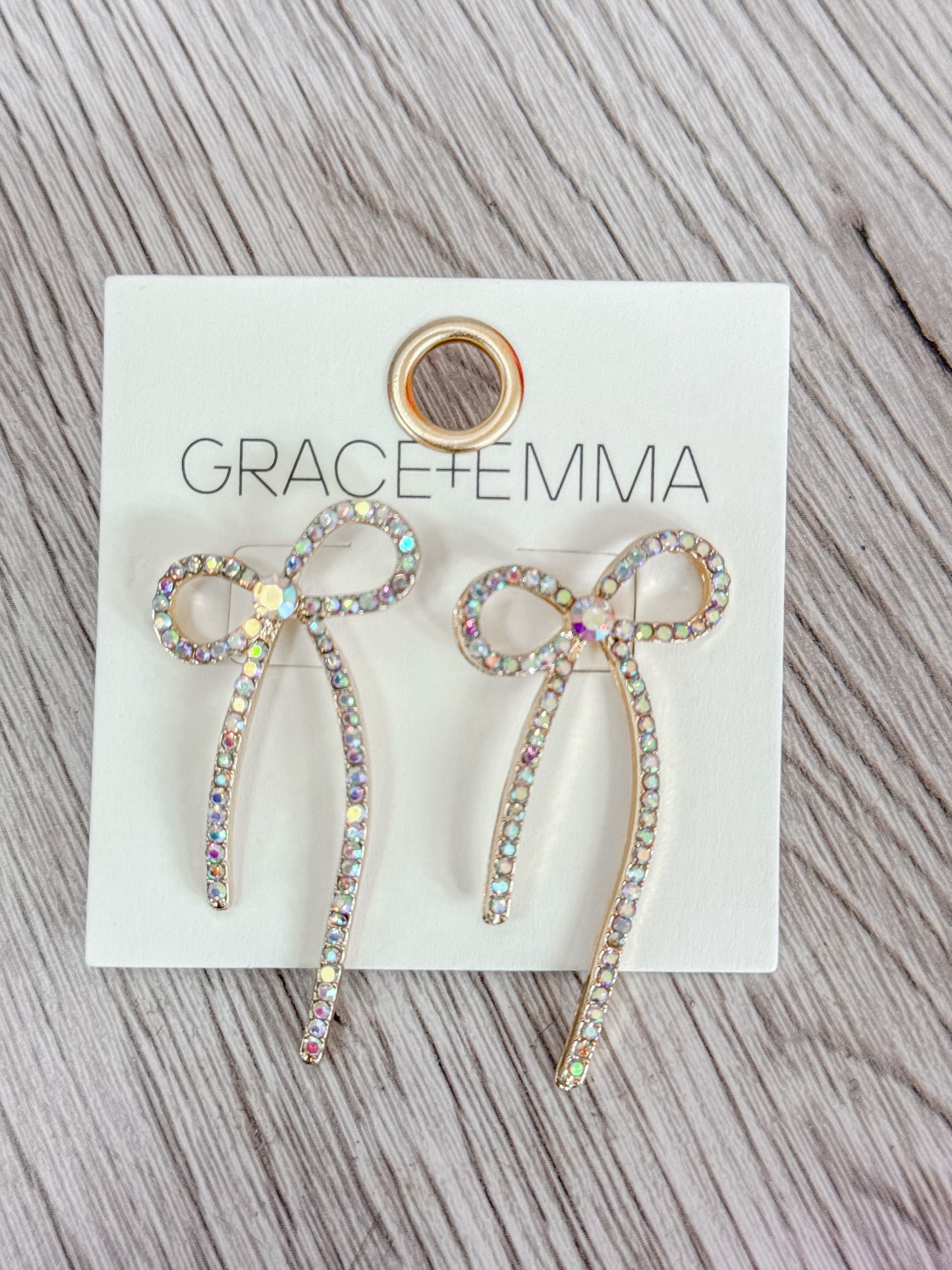 Rhinestone Bow Studs