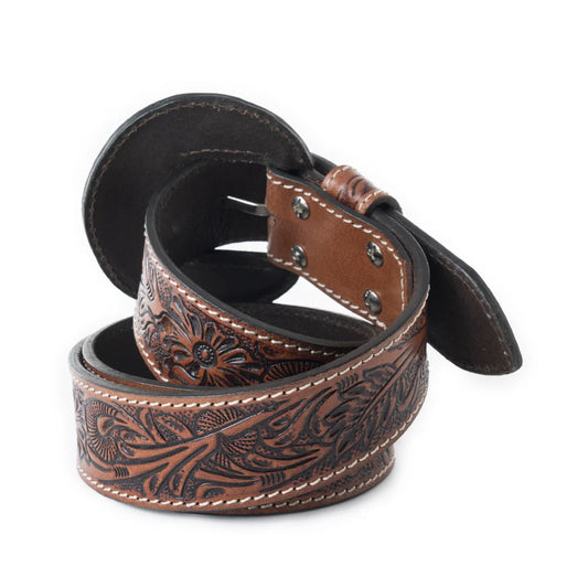 TALON High Brown Tooled Leather Belt