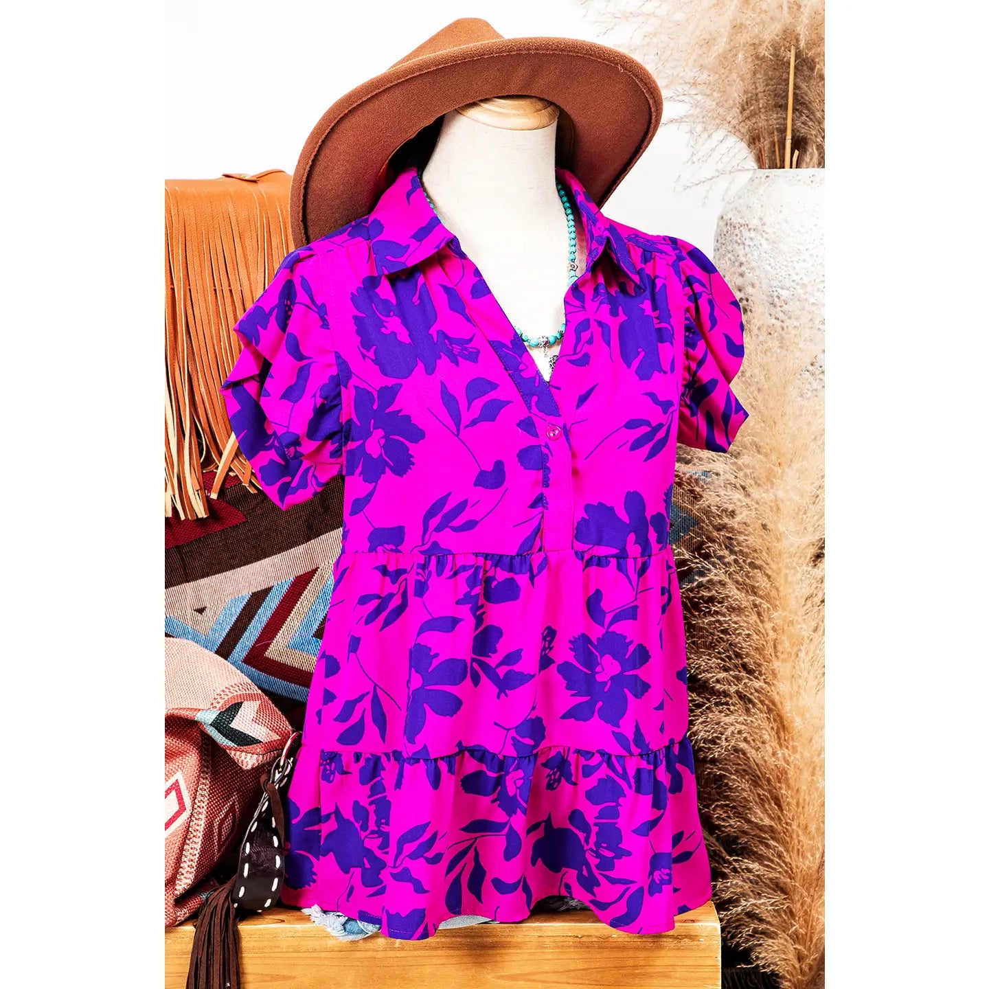 Floral Collar Blouse