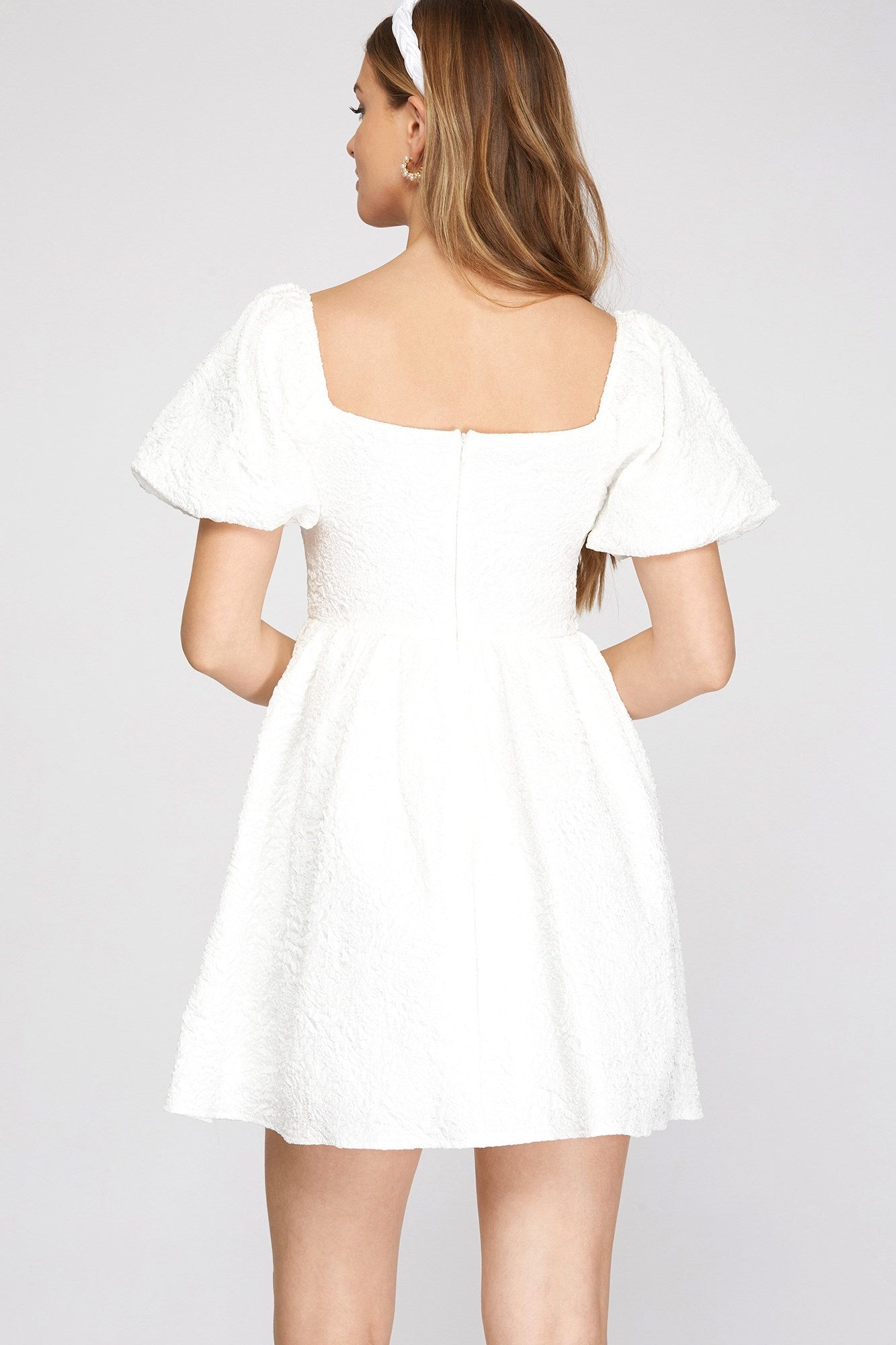 Jacquard Babydoll Dress