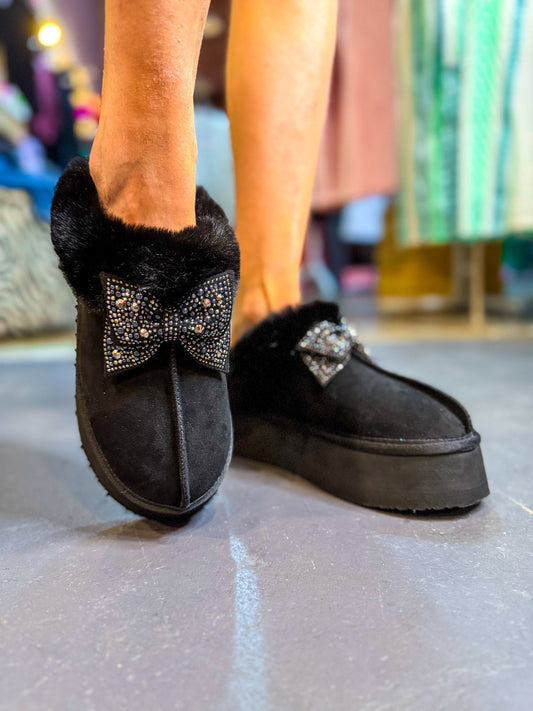 Very G- Paris Bling Slippers-Black - Twisted Sisters Shoetique