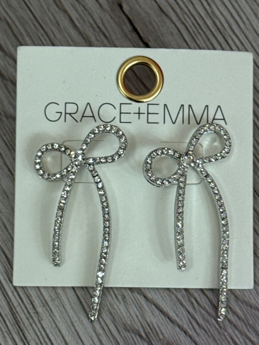 Rhinestone Bow Studs