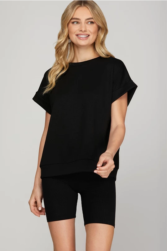 Drop Shoulder Knit Top