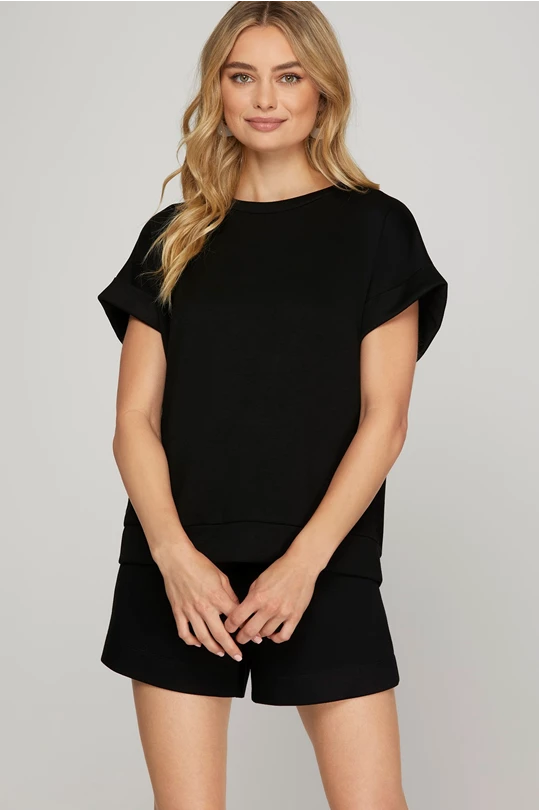 Drop Shoulder Knit Top