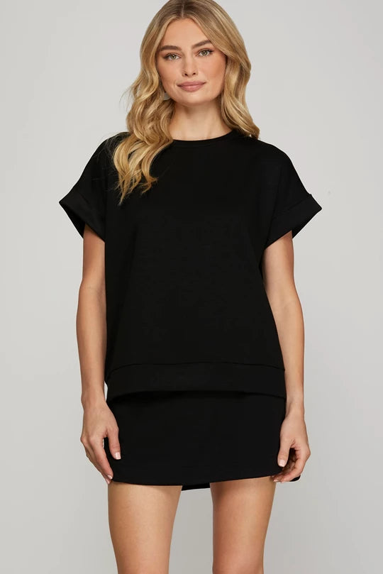 Drop Shoulder Knit Top