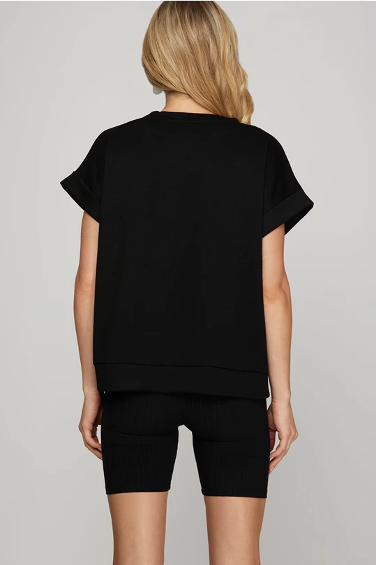 Drop Shoulder Knit Top