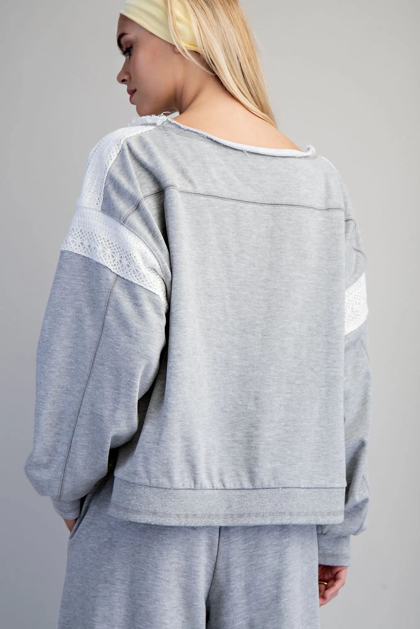 Mineral Washed Boat Neck Pullover