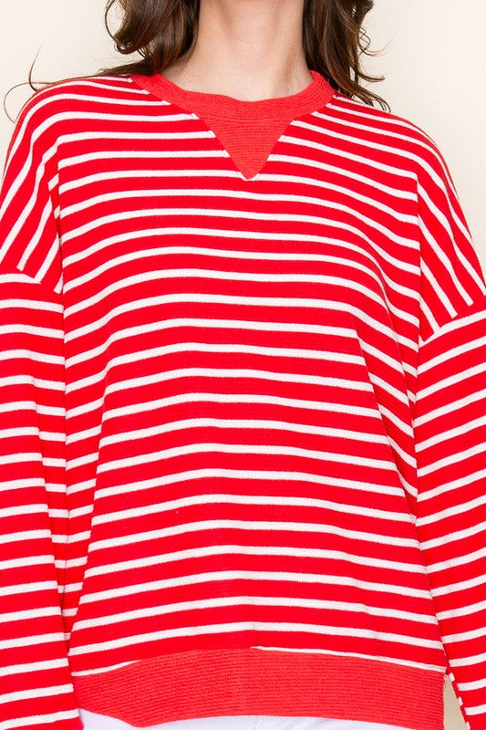 Stripe Cloudy Knit Pullover