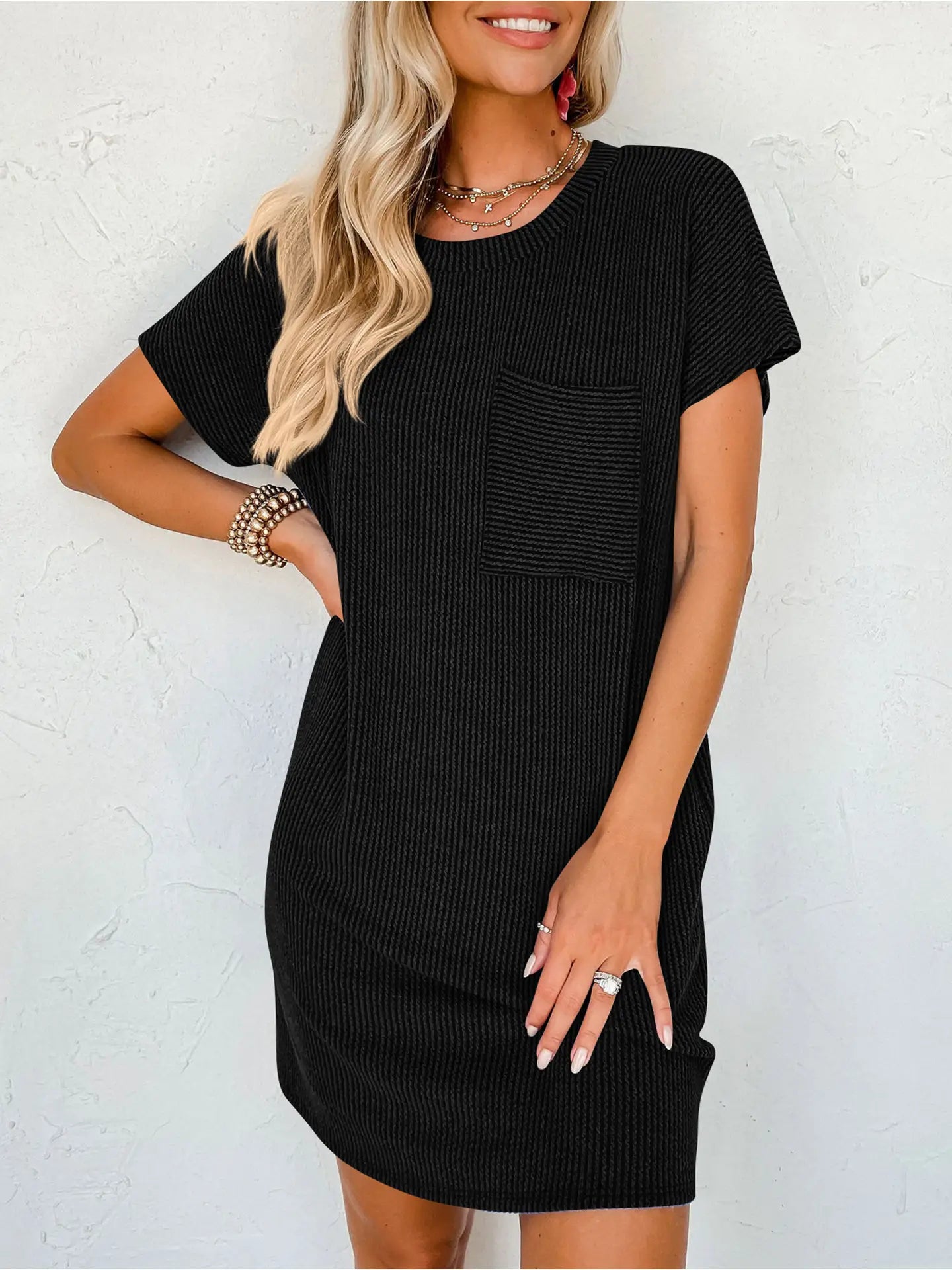 Short Sleeve Pocket Dress