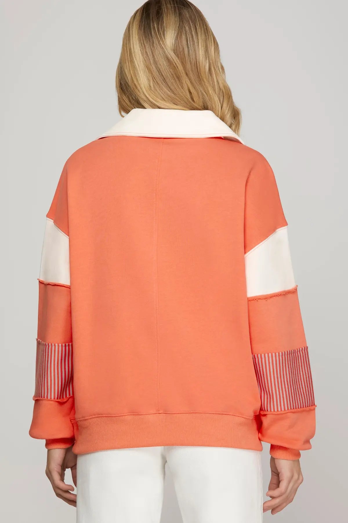 V Neck Color Block Pullover