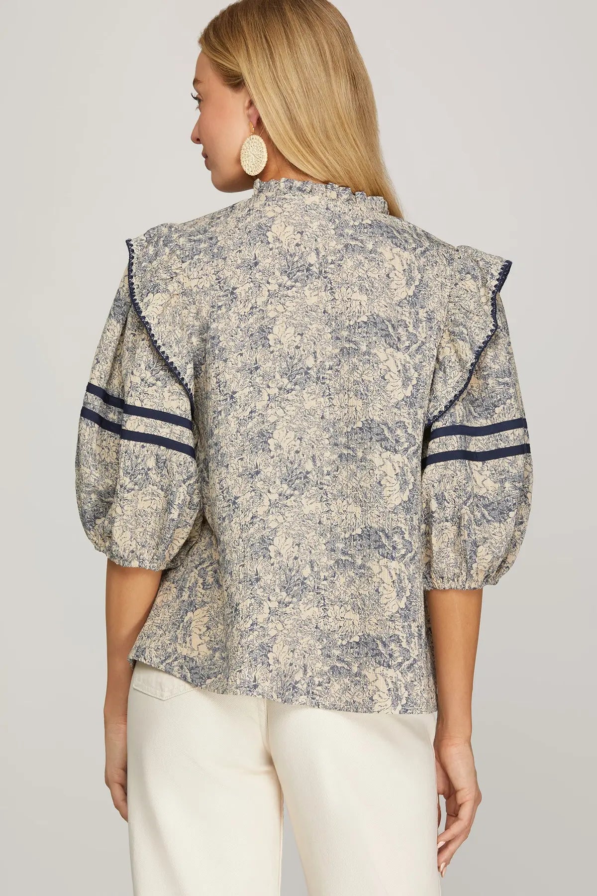 Navy Francine Blouse