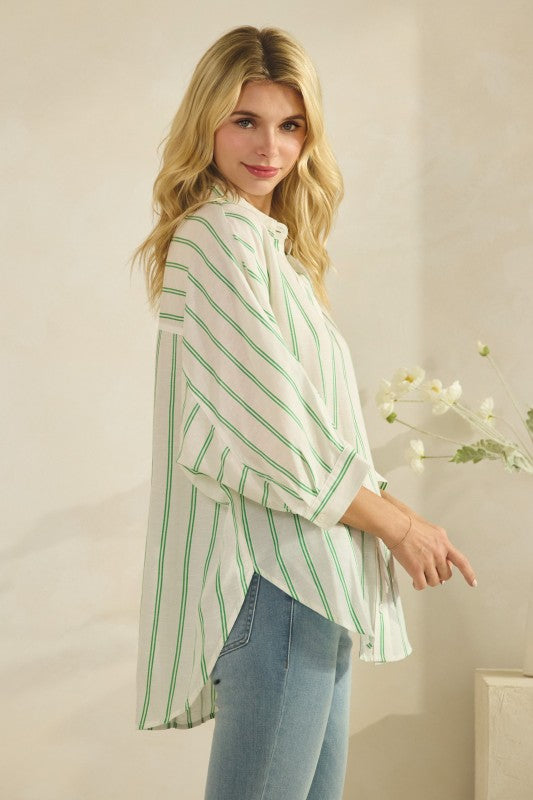 Striped Oversized Button Down