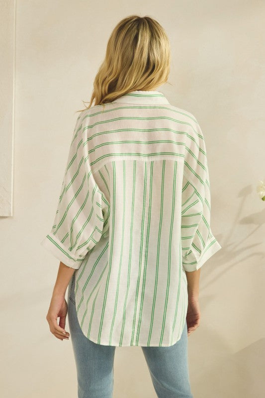 Striped Oversized Button Down