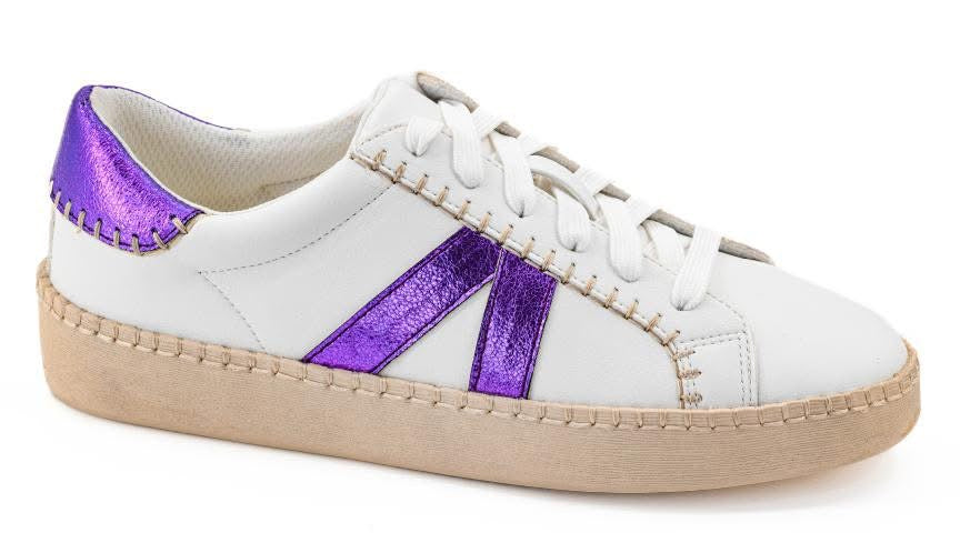Corkys Friend Zone sneakers in purple with cushioned insole and white base