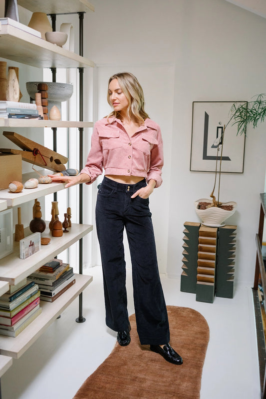 Judy Blue-Black Corduroy Trousers