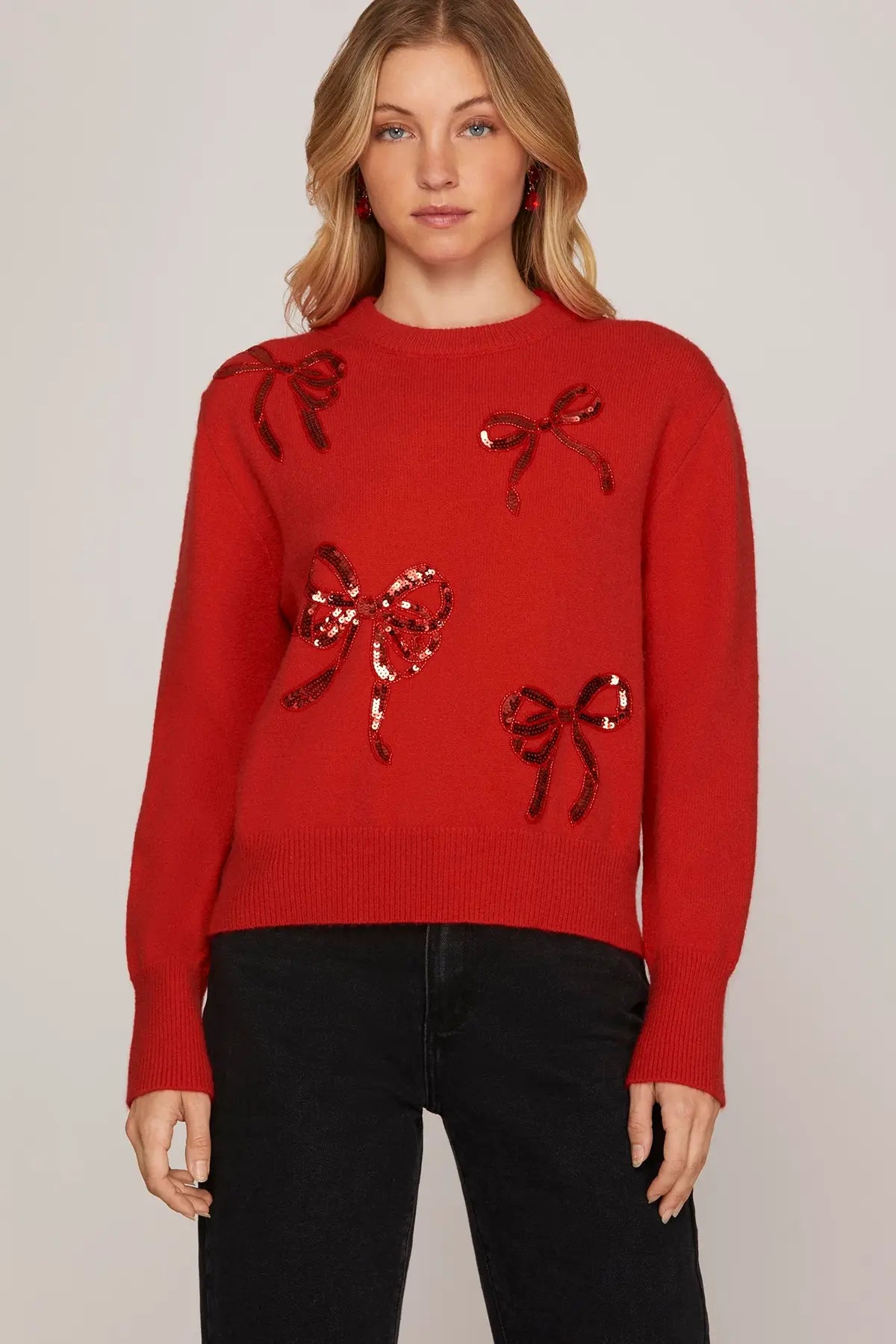 Sequin Bow Sweater