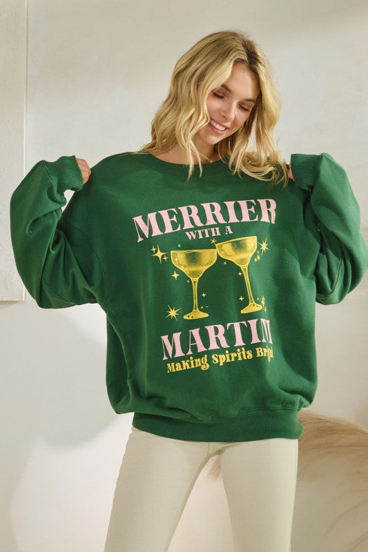 Merrier with a Martini Pullover - Twisted Sisters Shoetique