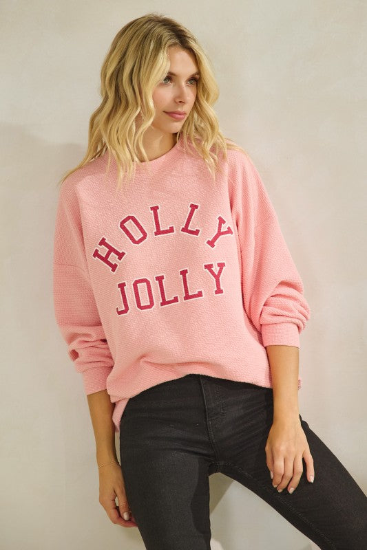 Pink Holly Jolly Pullover