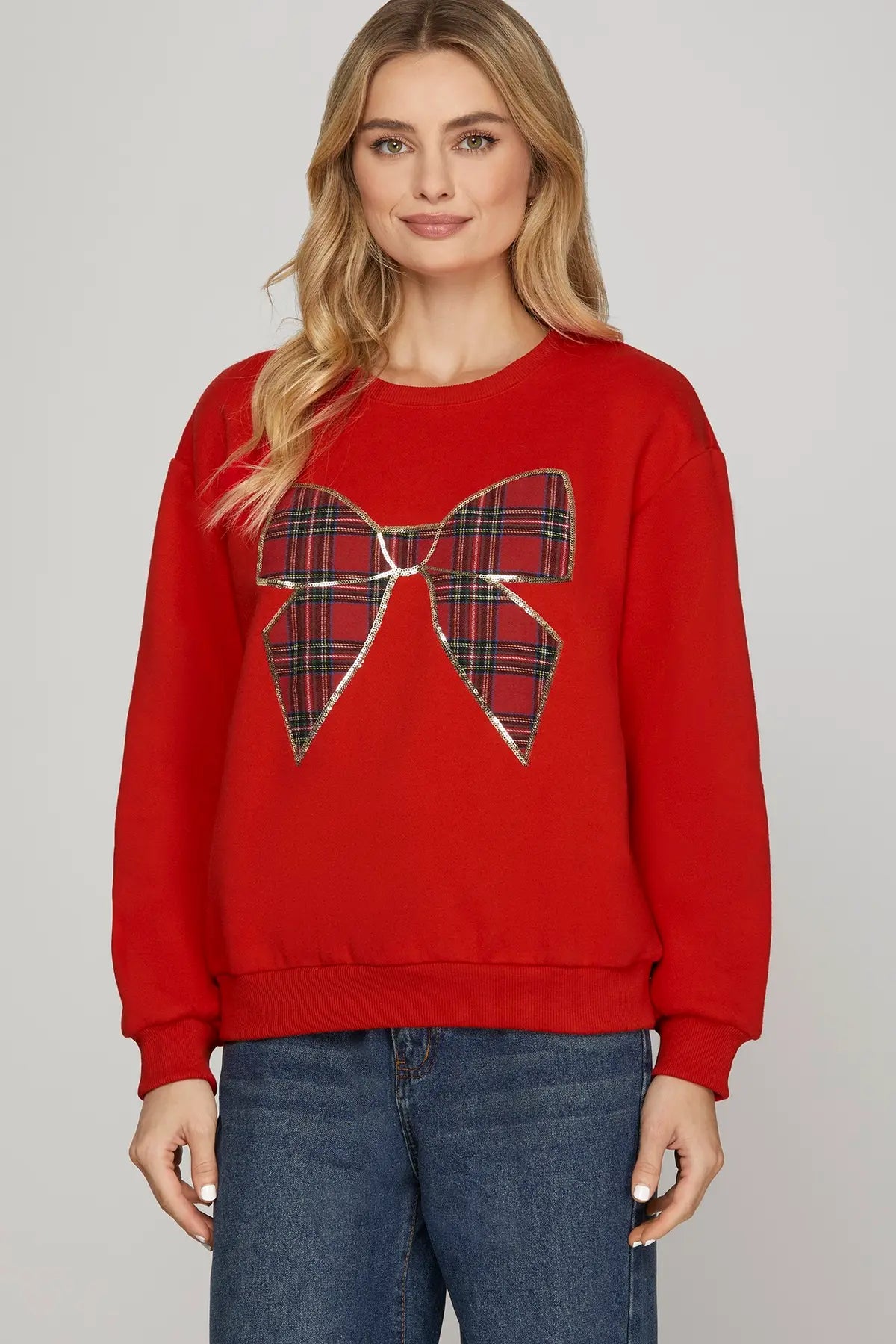 Plaid Bow Sweater