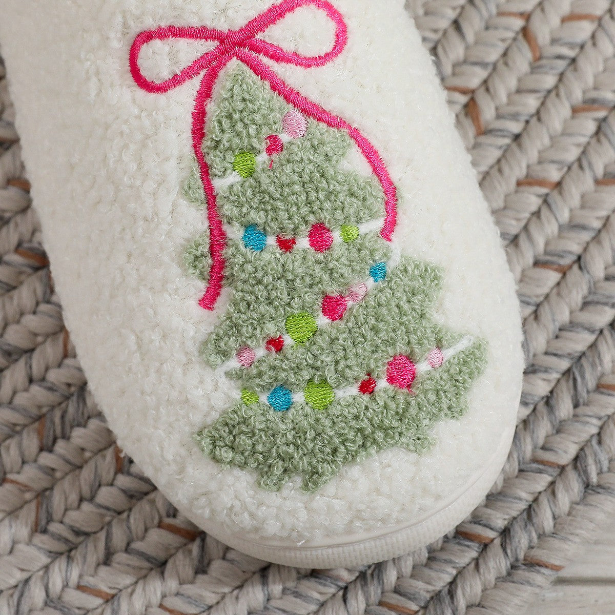 Christmas Bow Slippers